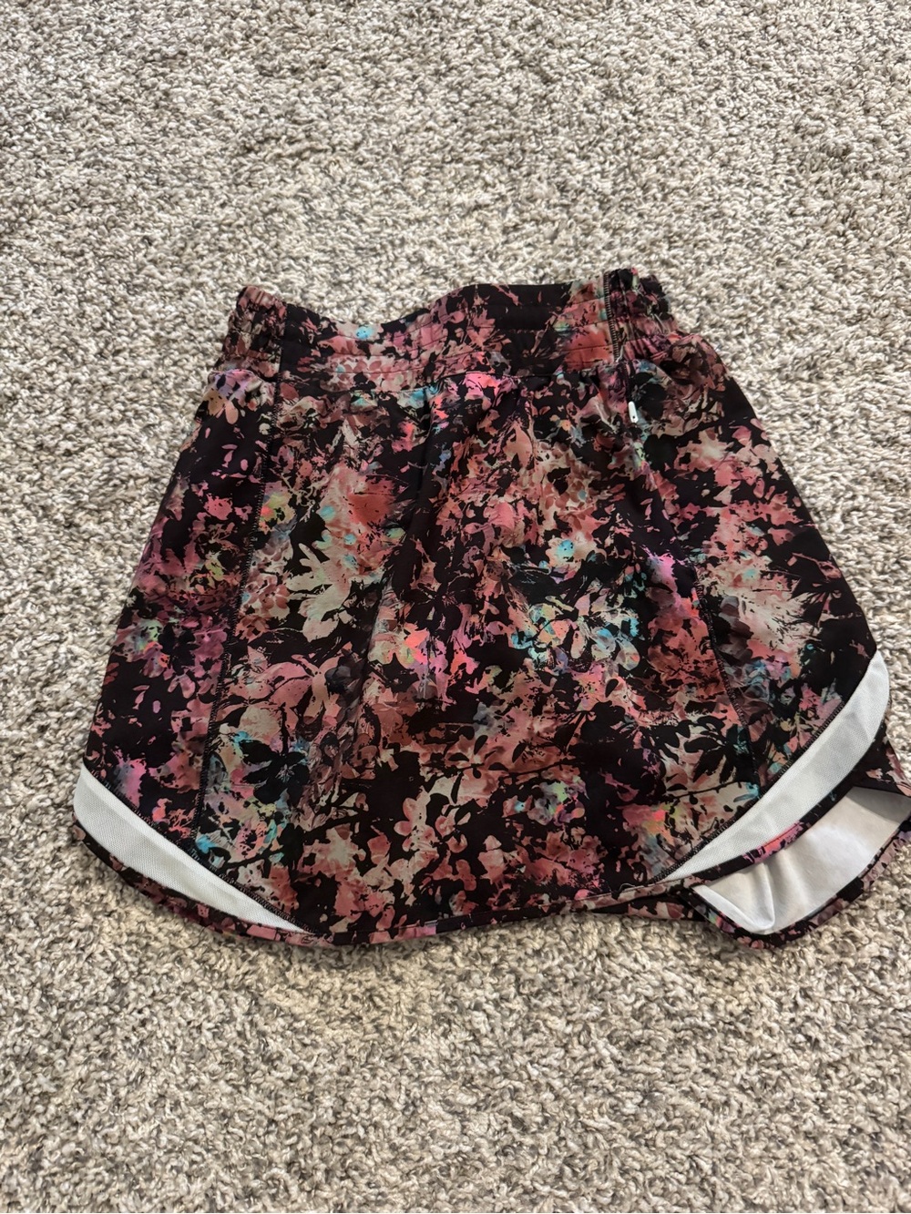 lululemon athletica Black Floral-Print Skort with Mint Lining